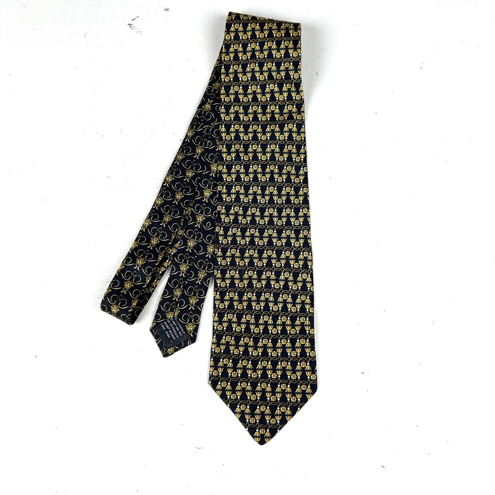Gianni Versace Designer Men's Neck Tie 100% SILK Made in ITALY Tulip Flower